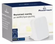 POWERTECH φωτιστικό νυκτός PT-1045 με αισθητήρα φωτός, 3000K/6500K, 20lm 3