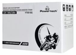 POWERTECH μπαταρία μολύβδου μοτοσυκλέτας PT-1206, 12V 9Ah, AGM, YTX9-BS 2