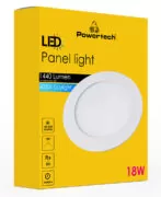 POWERTECH LED panel PT-1270 χωνευτό, 18W, Φ22cm, 4000K, 1440lm, λευκό 3