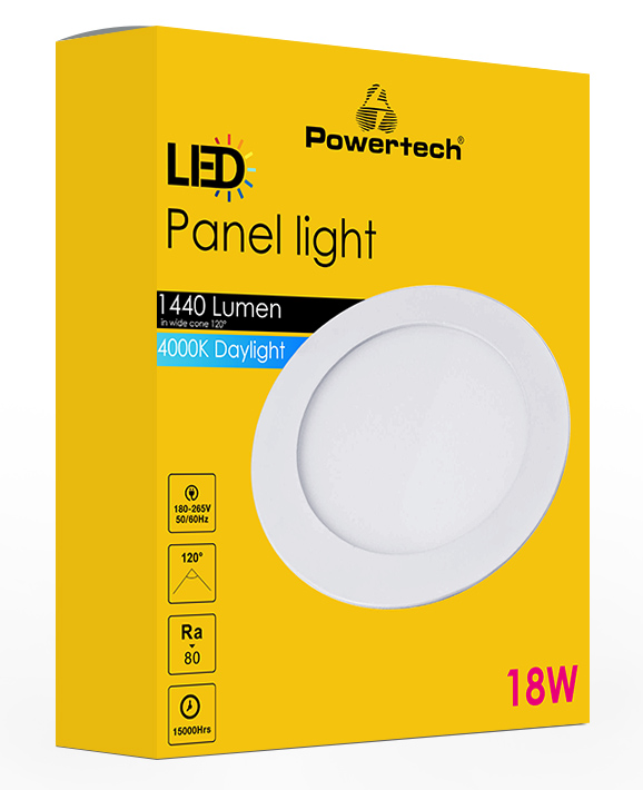 POWERTECH LED panel PT-1270 χωνευτό, 18W, Φ22cm, 4000K, 1440lm, λευκό 5 POWERTECH LED panel PT-1270 χωνευτό, 18W, Φ22cm, 4000K, 1440lm, λευκό - Image 3