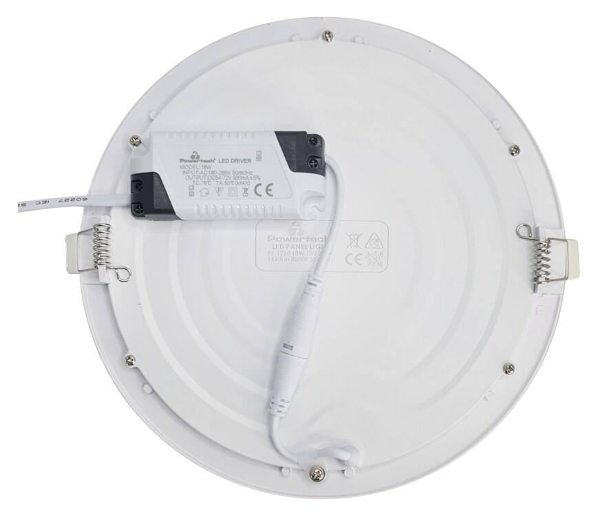 POWERTECH LED panel PT-1270 χωνευτό, 18W, Φ22cm, 4000K, 1440lm, λευκό 4 POWERTECH LED panel PT-1270 χωνευτό, 18W, Φ22cm, 4000K, 1440lm, λευκό - Image 2