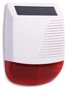 POWERTECH ηλιακή σειρήνα PT-1287, εξωτερικού χώρου, 120dB, κόκκινη
