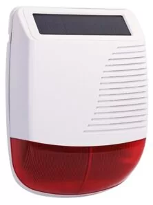 POWERTECH ηλιακή σειρήνα PT-1287, εξωτερικού χώρου, 120dB, κόκκινη