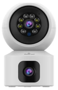 POWERTECH smart κάμερα PT-1338, 2MP, dual lens, WiFi, PTZ, SD