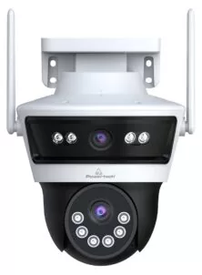 POWERTECH smart κάμερα PT-1340, 3MP, dual lens, WiFi, PTZ, SD, IP65