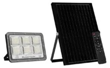 POWERTECH LED ηλιακός προβολέας PT-1457 με τηλεχειριστήριο, αισθητήρας κίνησης, 120W, 4000K, 1500lm, IP66