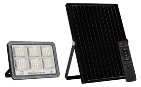 POWERTECH LED ηλιακός προβολέας PT-1457 με τηλεχειριστήριο, αισθητήρας κίνησης, 120W, 4000K, 1500lm, IP66