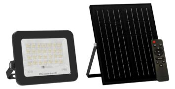 POWERTECH LED ηλιακός προβολέας PT-1461 με τηλεχειριστήριο, 30W, 4000K, 400lm, IP66