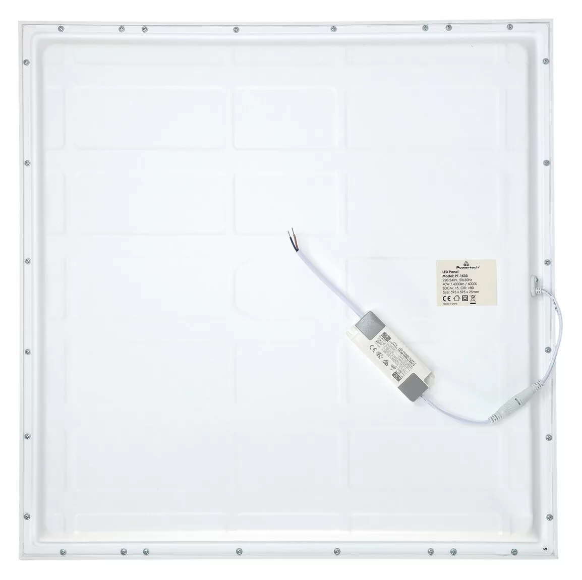 POWERTECH LED panel ψευδοροφής PT-1533, 40W, 59.5x59.5cm, τετράγωνο, 4000K, 4000lm, λευκό 5 POWERTECH LED panel ψευδοροφής PT-1533, 40W, 59.5x59.5cm, τετράγωνο, 4000K, 4000lm, λευκό - Image 3