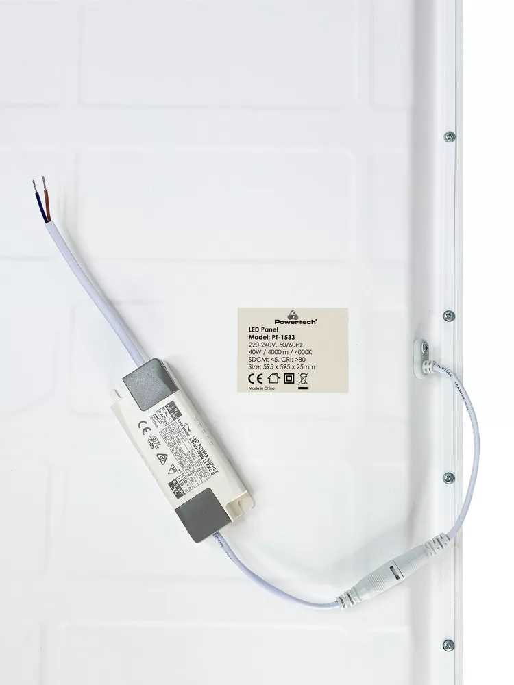 POWERTECH LED panel ψευδοροφής PT-1533, 40W, 59.5x59.5cm, τετράγωνο, 4000K, 4000lm, λευκό 6 POWERTECH LED panel ψευδοροφής PT-1533, 40W, 59.5x59.5cm, τετράγωνο, 4000K, 4000lm, λευκό - Image 4