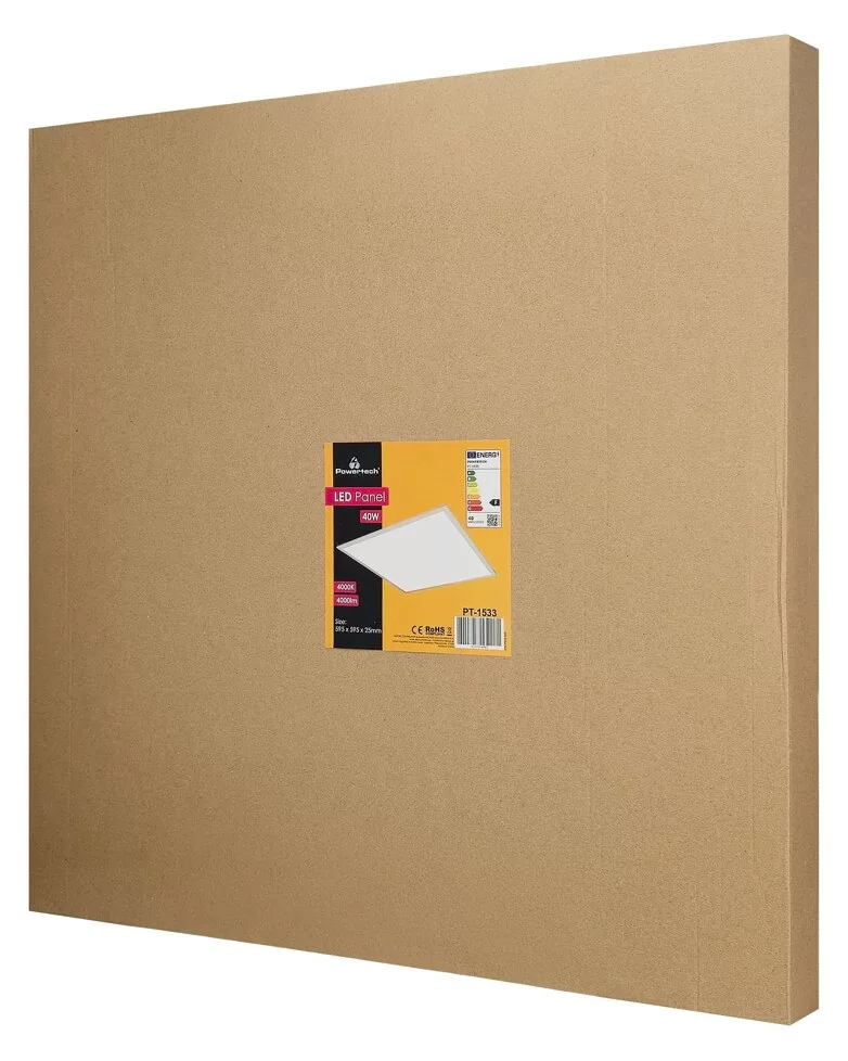POWERTECH LED panel ψευδοροφής PT-1533, 40W, 59.5x59.5cm, τετράγωνο, 4000K, 4000lm, λευκό 8 POWERTECH LED panel ψευδοροφής PT-1533, 40W, 59.5x59.5cm, τετράγωνο, 4000K, 4000lm, λευκό - Image 6