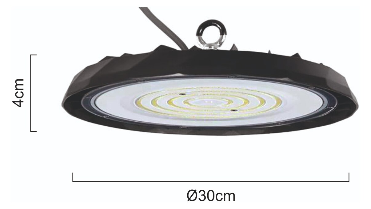 POWERTECH LED φωτιστικό καμπάνα PT-1557, 100W, 6500K, Φ30x4cm, IP65, μαύρο 6 POWERTECH LED φωτιστικό καμπάνα PT-1557, 100W, 6500K, Φ30x4cm, IP65, μαύρο - Image 4