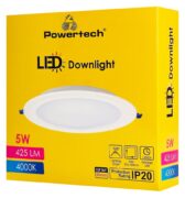 POWERTECH LED φωτιστικό downlight PT-1558, 5W, Φ100x25mm, 4000K, 425lm, λευκό 9 POWERTECH LED φωτιστικό downlight PT-1558, 5W, Φ100x25mm, 4000K, 425lm, λευκό 4