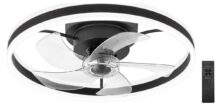 POWERTECH ανεμιστήρας οροφής PT-1560 με LED φως, 45W, Φ50x20cm, μαύρος