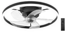 POWERTECH ανεμιστήρας οροφής PT-1560 με LED φως, 45W, Φ50x20cm, μαύρος