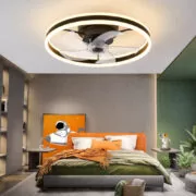 POWERTECH ανεμιστήρας οροφής PT-1560 με LED φως, 45W, Φ50x20cm, μαύρος 1