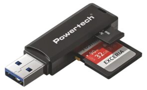POWERTECH card reader PT-1605 για SD & micro SD, USB 3.0, 5Gbps, μαύρο 3