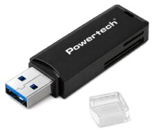 POWERTECH card reader PT-1605 για SD & micro SD, USB 3.0, 5Gbps, μαύρο