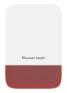 POWERTECH σειρήνα PT-1608, εξωτερικού χώρου, IP65, 433MHz, 120dB, 5000mAh, κόκκινη
