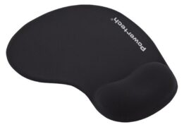 POWERTECH mouse pad PT-1611 με στήριγμα καρπού, 23x19x1.8cm, μαύρο