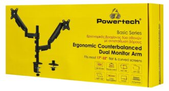 POWERTECH βάση γραφείου για 2x οθόνες PT-1628, 17-32", έως 9kg 7