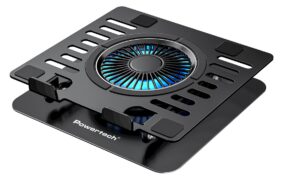 POWERTECH βάση & ψύξη laptop PT-1630 έως 17", 110mm LED fan, μεταλλική, μαύρη 3
