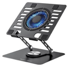 POWERTECH βάση & ψύξη laptop PT-1630 έως 17", 110mm LED fan, μεταλλική, μαύρη