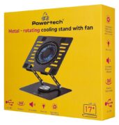 POWERTECH βάση & ψύξη laptop PT-1630 έως 17", 110mm LED fan, μεταλλική, μαύρη 8
