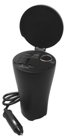 POWERTECH inverter αυτοκινήτου PTL-022, 150W, 12V DC σε 220V AC, με USB/USB-C