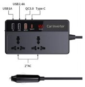 POWERTECH inverter αυτοκινήτου PTL-023, 200W, 12V DC σε 220V AC, με USB-C/3x USB 11 POWERTECH inverter αυτοκινήτου PTL-023, 200W, 12V DC σε 220V AC, με USB-C/3x USB 4