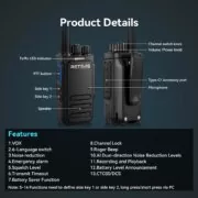Retevis MateTalk B64 Ασύρματος Πομποδέκτης PMR446 με USB-C (Σετ 2 τεμάχια) 14 Retevis MateTalk B64 pompodektis PMR446 USB-C