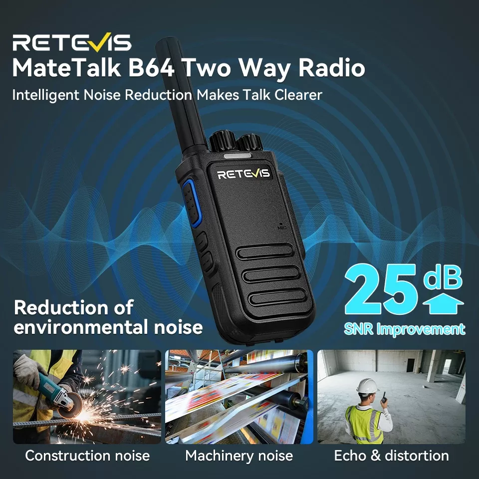 Retevis MateTalk B64 Ασύρματος Πομποδέκτης PMR446 με USB-C (Σετ 2 τεμάχια) 9 Retevis MateTalk B64 pompodektis PMR446 USB-C