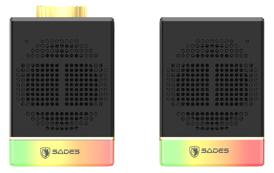 SADES gaming ηχεία Dionsyn με RGB φωτισμό, 2x 5W, Bluetooth & USB-C/USB, μαύρα 4 SADES gaming ηχεία Dionsyn με RGB φωτισμό, 2x 5W, Bluetooth & USB-C/USB, μαύρα - Image 2