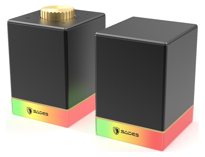 SADES gaming ηχεία Dionsyn με RGB φωτισμό, 2x 5W, Bluetooth & USB-C/USB, μαύρα 3 SADES gaming ηχεία Dionsyn με RGB φωτισμό, 2x 5W, Bluetooth & USB-C/USB, μαύρα