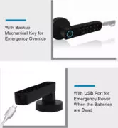 SECUKEY ηλεκτροπύρος D100-BT, συνδυασμού & fingerprint, μαύρος 3