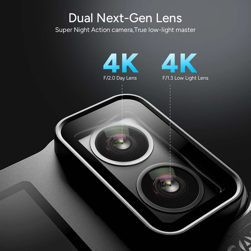 SJCAM action camera SJ20 με 2x φακούς, 2x οθόνες, 20MP/4K, WiFi, αδιάβροχη θήκη, μαύρη 4 SJCAM action camera SJ20 με 2x φακούς, 2x οθόνες, 20MP/4K, WiFi, αδιάβροχη θήκη, μαύρη - Image 2