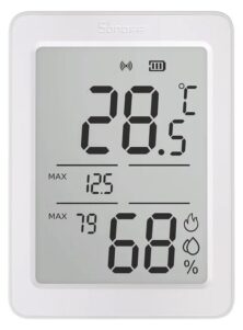SONOFF smart θερμόμετρο & υγρασιόμετρο AirGuard TH, έως 60°C, ZigBee 3.0 & Bluetooth, λευκό