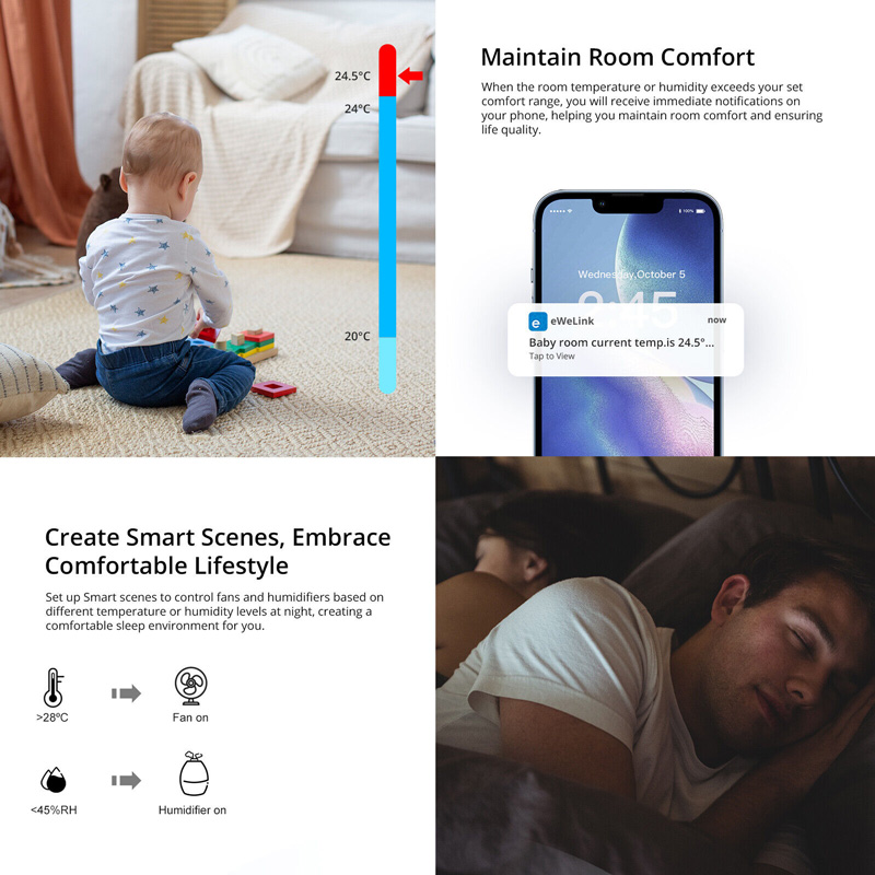 SONOFF smart αισθητήρας θερμοκρασίας & υγρασίας SNZB-02P, ZigBee 10 SONOFF smart αισθητήρας θερμοκρασίας & υγρασίας SNZB-02P, ZigBee - Image 8