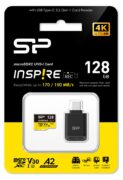 SILICON POWER κάρτα μνήμης microSDXC Inspire με card reader, 128GB, C10 UHS-I U3 V30 A2 4