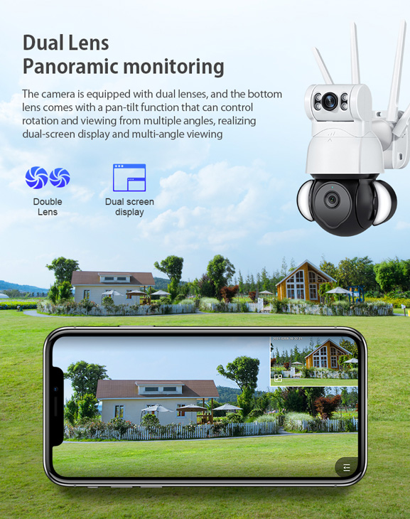 SECTEC smart κάμερα ST-428-4M-DL με προβολείς, dual lens, 4MP, Onvif PTZ 4 SECTEC smart κάμερα ST-428-4M-DL με προβολείς, dual lens, 4MP, Onvif PTZ - Image 2