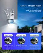 SECTEC smart κάμερα ST-428-4M-DL με προβολείς, dual lens, 4MP, Onvif PTZ 6