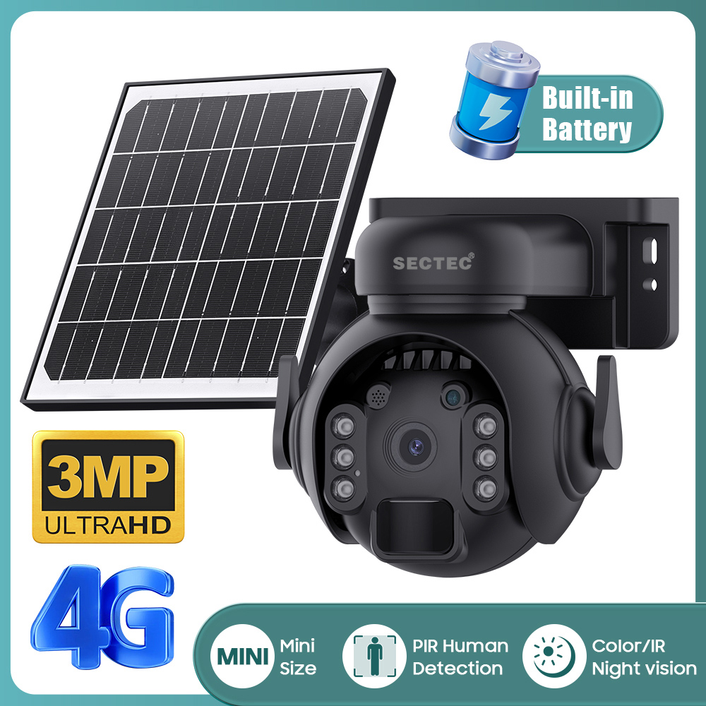 SECTEC smart ηλιακή κάμερα ST-515C-3M-4G-BK, 3MP, 4G, SD, PTZ, IP65 4 SECTEC smart ηλιακή κάμερα ST-515C-3M-4G-BK, 3MP, 4G, SD, PTZ, IP65 - Image 2