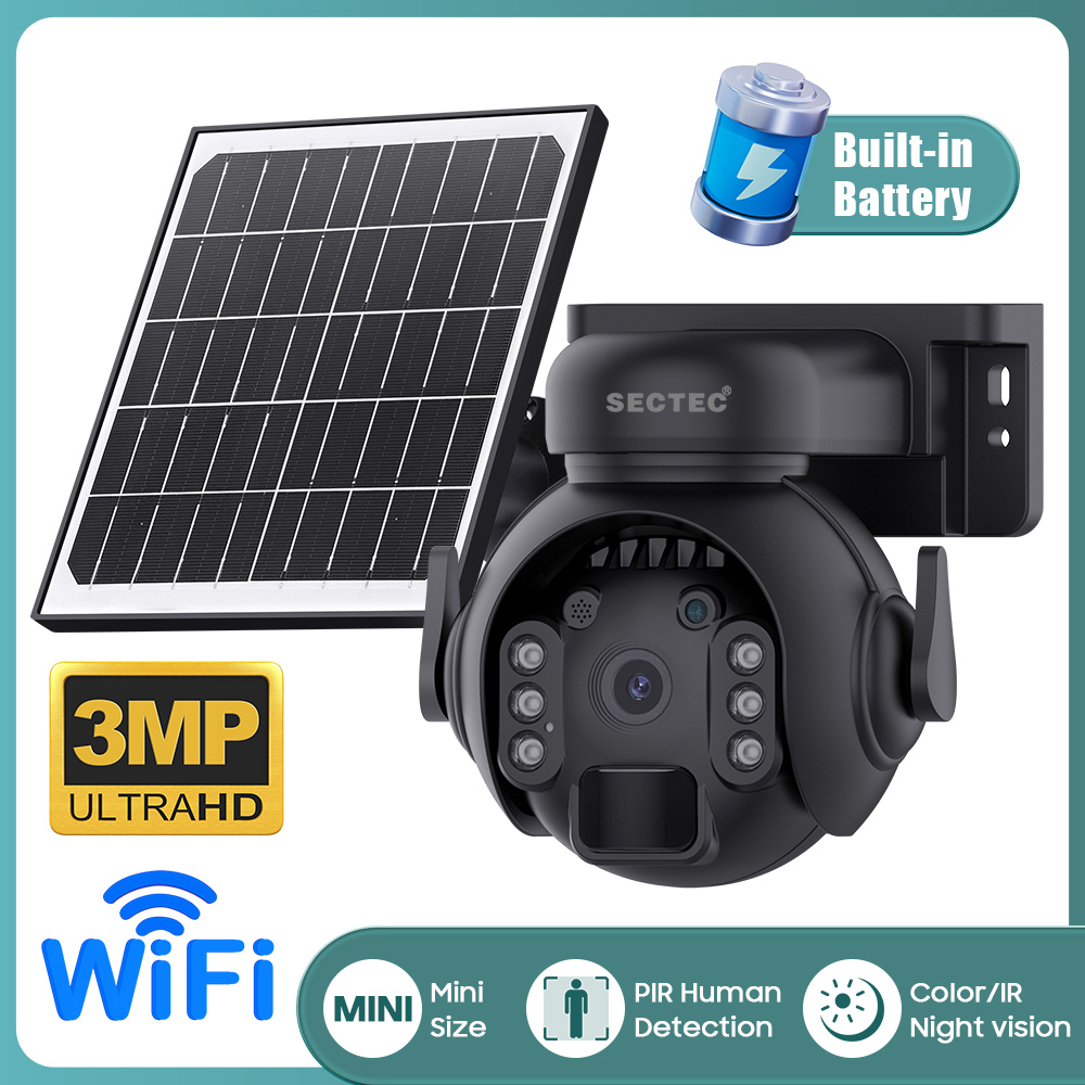 SECTEC smart ηλιακή κάμερα ST-515C-3M-5W-BK, 3MP, WiFi, SD, PTZ, IP65 4 SECTEC smart ηλιακή κάμερα ST-515C-3M-5W-BK, 3MP, WiFi, SD, PTZ, IP65 - Image 2