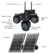 SECTEC smart ηλιακή κάμερα ST-523-9MAOV-4G-EU, triple lens, 3MP, 4G, SD, PTZ, IP66 7
