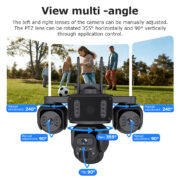 SECTEC smart ηλιακή κάμερα ST-523-9MAOV-4G-EU, triple lens, 3MP, 4G, SD, PTZ, IP66 12