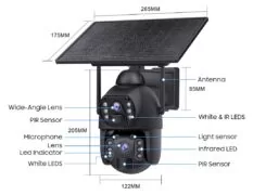 SECTEC smart ηλιακή κάμερα ST-536-6MAOV-4G-EU, dual lens, 3MP, 4G, SD, PTZ, IP66 7