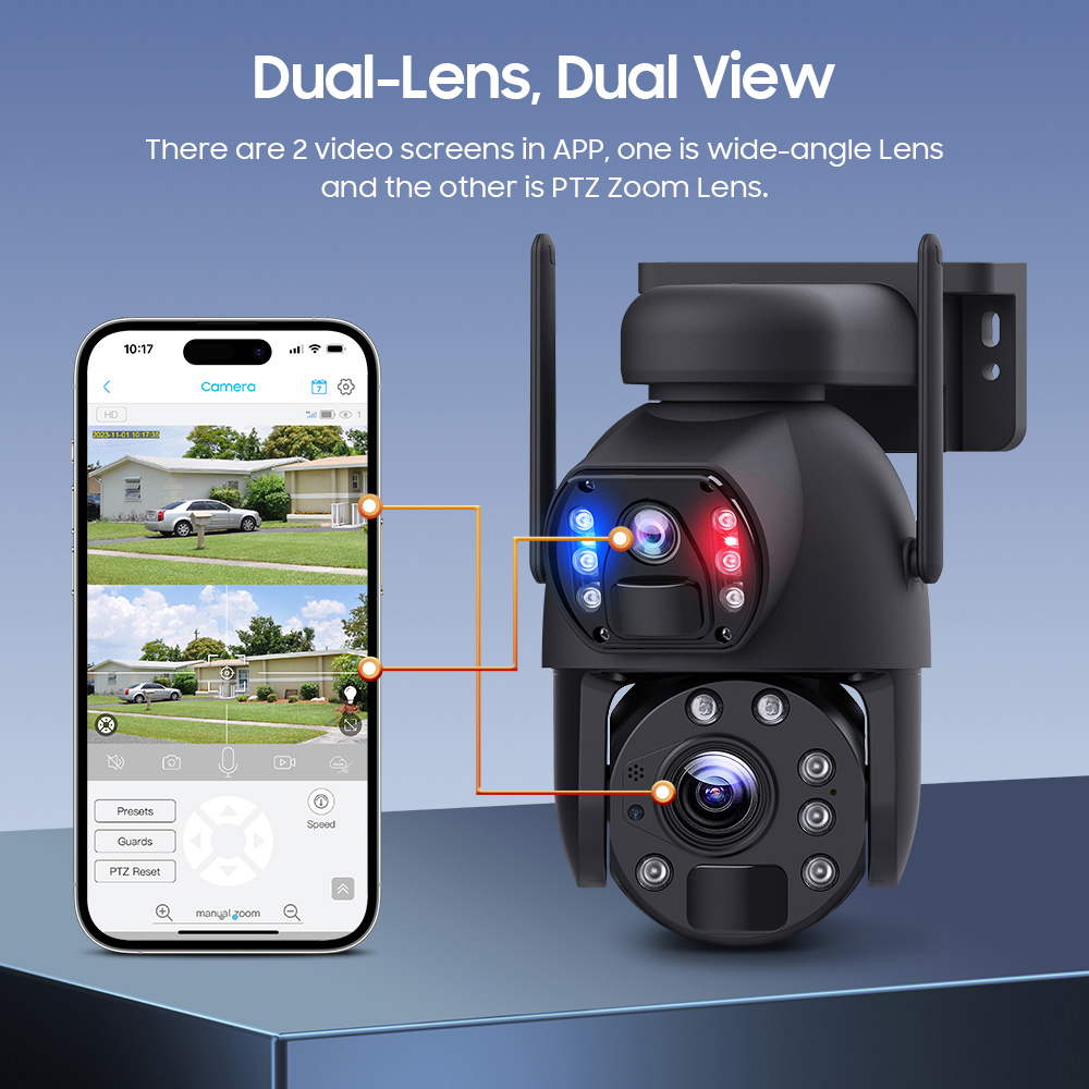 SECTEC smart ηλιακή κάμερα ST-598-6M-4G-20W-EU, 3MP dual lens, 20x zoom, 4G, SD, PTZ 4 SECTEC smart ηλιακή κάμερα ST-598-6M-4G-20W-EU, 3MP dual lens, 20x zoom, 4G, SD, PTZ - Image 2