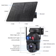 SECTEC smart ηλιακή κάμερα ST-598-6M-4G-20W-EU, 3MP dual lens, 20x zoom, 4G, SD, PTZ 6