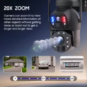 SECTEC smart ηλιακή κάμερα ST-598-6M-4G-20W-EU, 3MP dual lens, 20x zoom, 4G, SD, PTZ 8