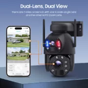 SECTEC smart ηλιακή κάμερα ST-5986M, 3MP dual lens, 20x zoom, WiFi, SD, PTZ 2